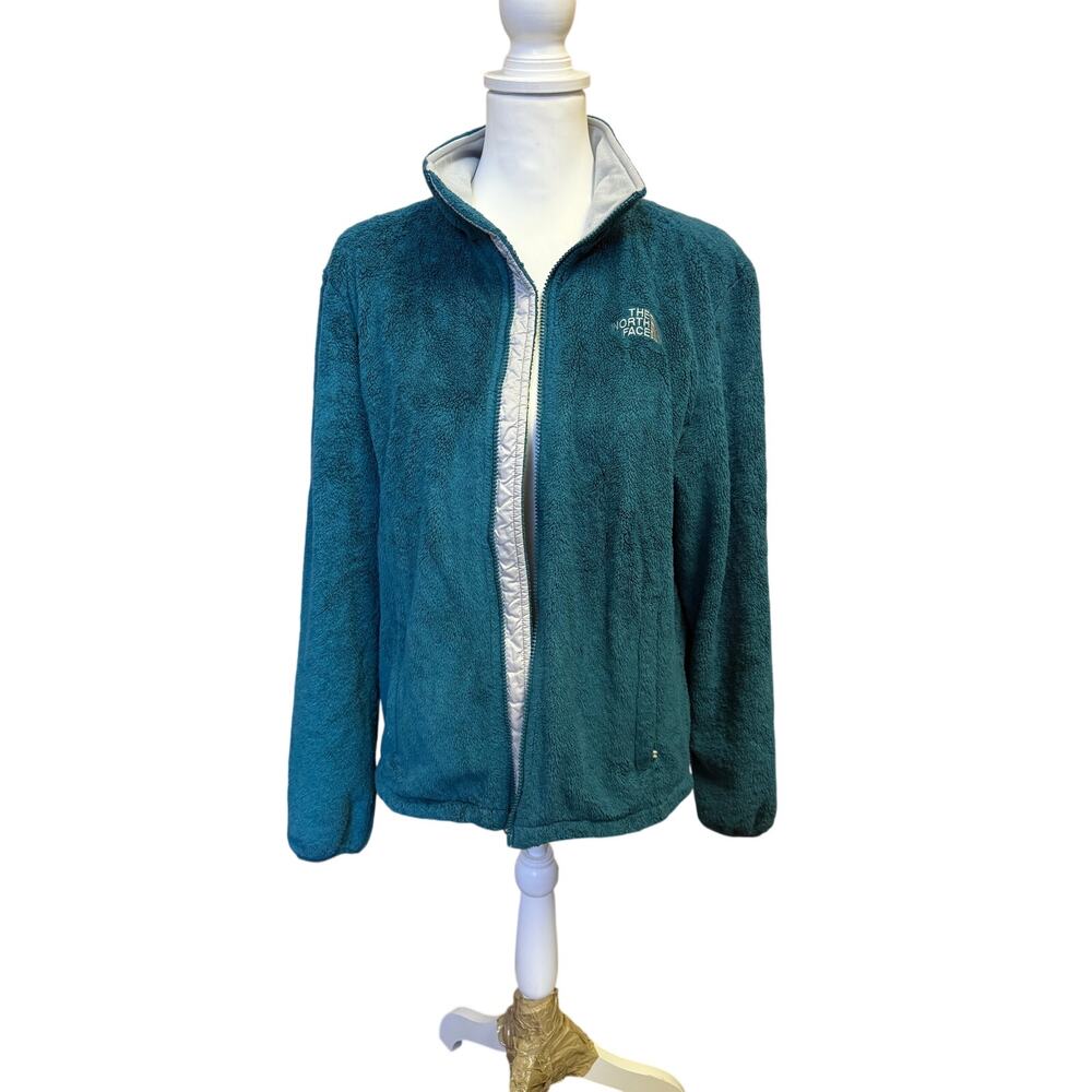 The North Face womens turquoise full zip fleece size M